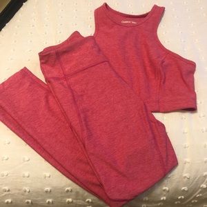 Outdoor Voices pink set top and leggings bundle
